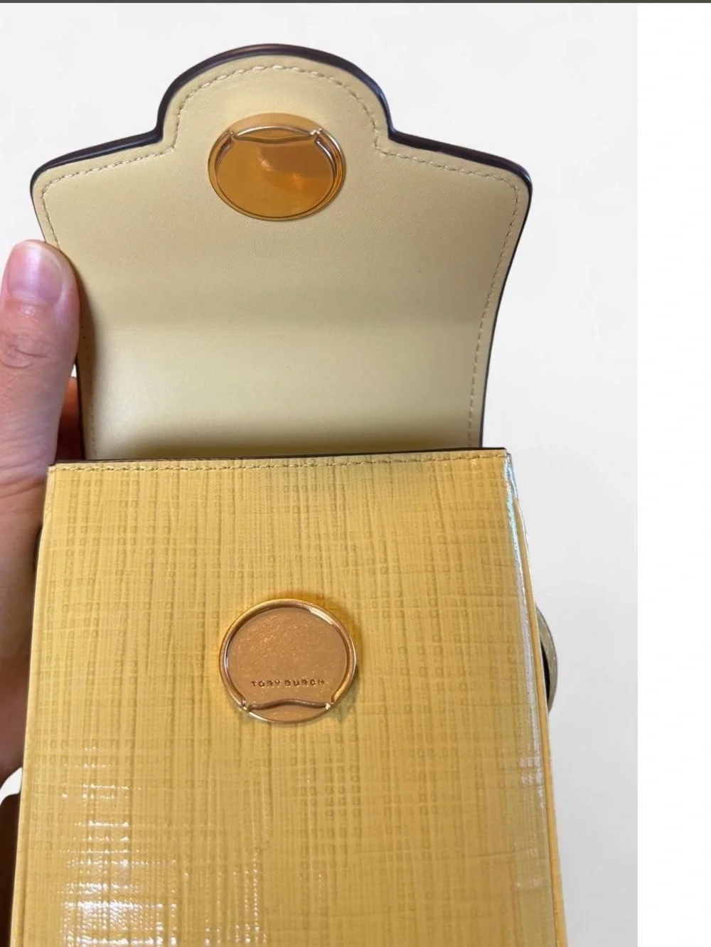 Tory Burch Yellow Crossbody Bag With Textured Surface